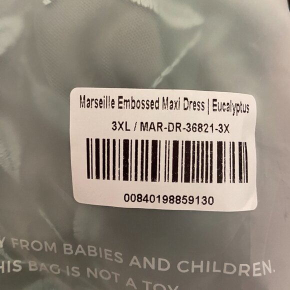 Baltic Born Marseille Embossed Maxi Dress | Eucalyptus Size 3XL3XL - Picture 6 of 7